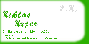miklos majer business card