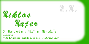 miklos majer business card